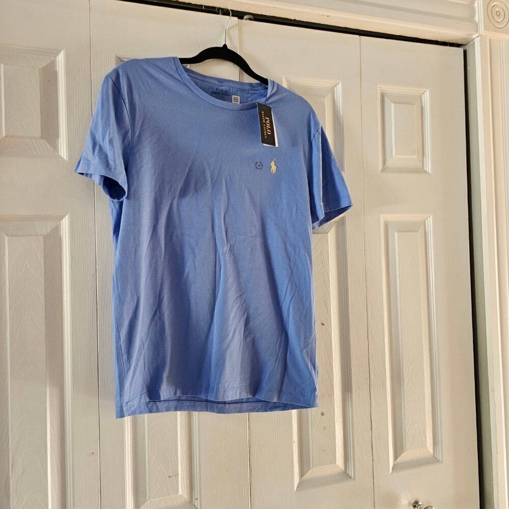 NWT Polo Ralph Lauren Men's Blue Short Sleeve Custom Slim Fit Tee Size M - Picture 11 of 12